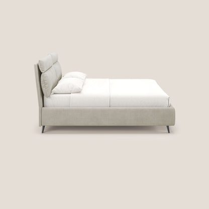 Jerry letto imbottito contenitore e cuscini reclinabili in tessuto smacchiabile T17 panna 