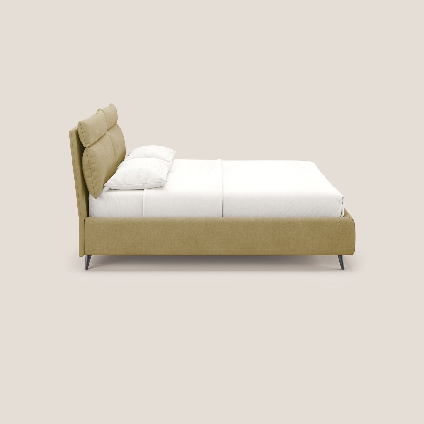 Jerry letto imbottito contenitore e cuscini reclinabili in tessuto smacchiabile T17 giallo