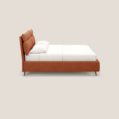 Jerry letto imbottito contenitore e cuscini reclinabili in tessuto smacchiabile T17 arancio 