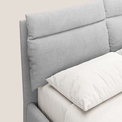 Jerry letto imbottito contenitore e cuscini reclinabili in tessuto smacchiabile T17 grigio 