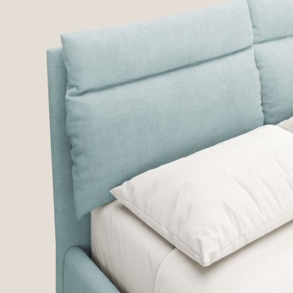 Jerry letto imbottito contenitore e cuscini reclinabili in tessuto smacchiabile T17 verde acqua 