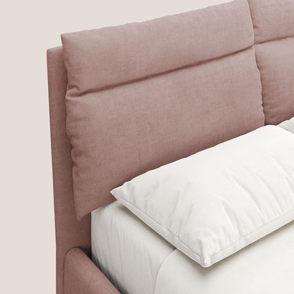 Jerry letto imbottito contenitore e cuscini reclinabili in tessuto smacchiabile T17 rosa 