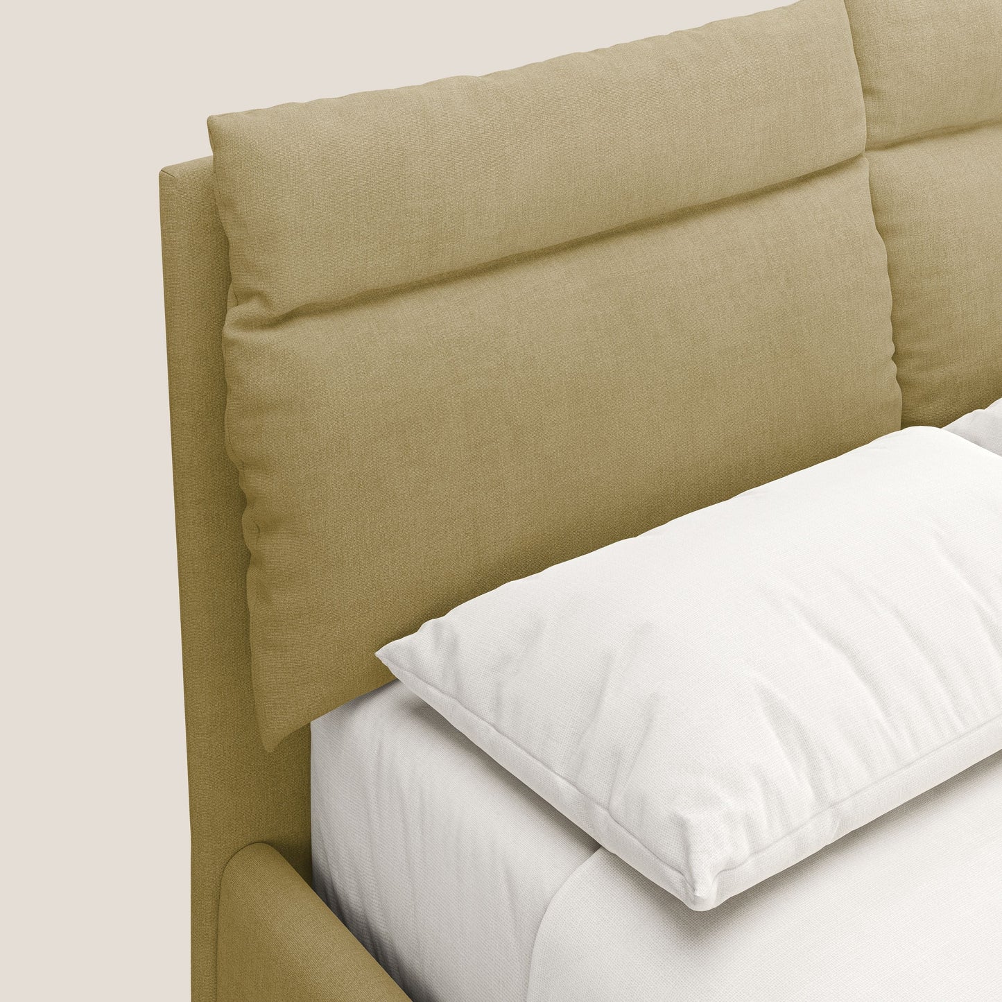 Jerry letto imbottito contenitore e cuscini reclinabili in tessuto smacchiabile T17 giallo