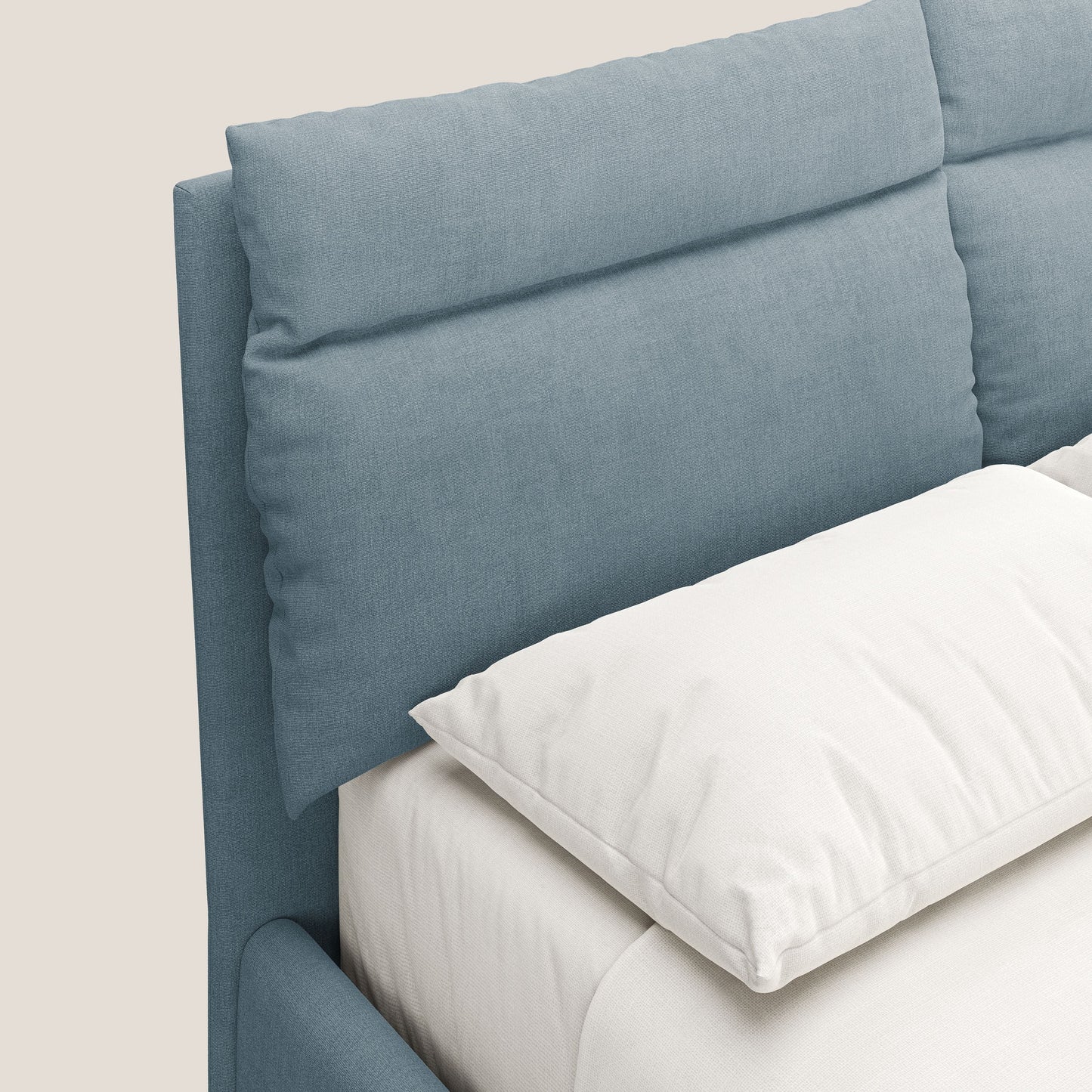 Jerry letto imbottito contenitore e cuscini reclinabili in tessuto smacchiabile T17 carta da zucchero 