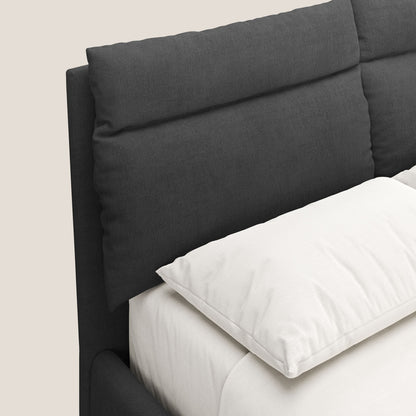 Jerry letto imbottito contenitore e cuscini reclinabili in tessuto smacchiabile T17 antracite 