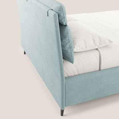 Jerry letto imbottito contenitore e cuscini reclinabili in tessuto smacchiabile T17 verde acqua 