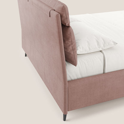 Jerry letto imbottito contenitore e cuscini reclinabili in tessuto smacchiabile T17 rosa 