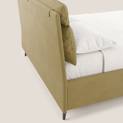 Jerry letto imbottito contenitore e cuscini reclinabili in tessuto smacchiabile T17 giallo