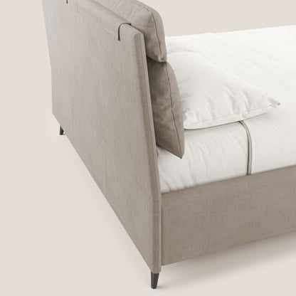 Jerry letto imbottito contenitore e cuscini reclinabili in tessuto smacchiabile T17 beige 