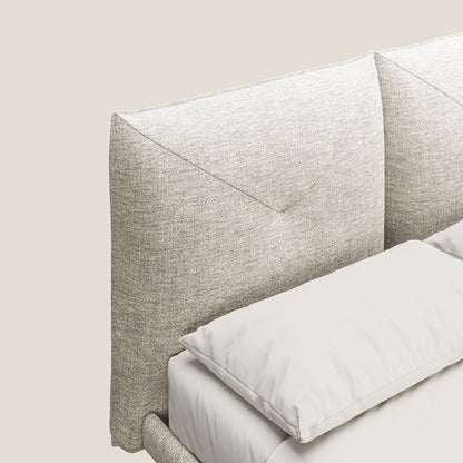 Jolie letto a doppio pannello con piedi alti in metallo in tessuto smacchiabile T18 panna 