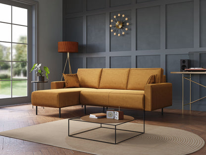 Arthur divano moderno angolare in velluto morbido impermeabile T01 beige