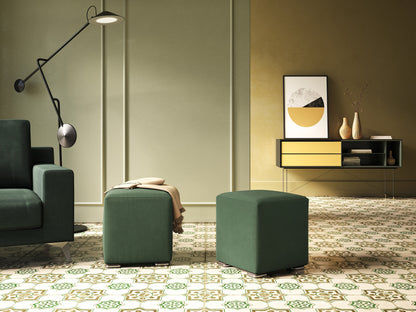 Pouf cubo in microfibra smaltabile T11 marrone