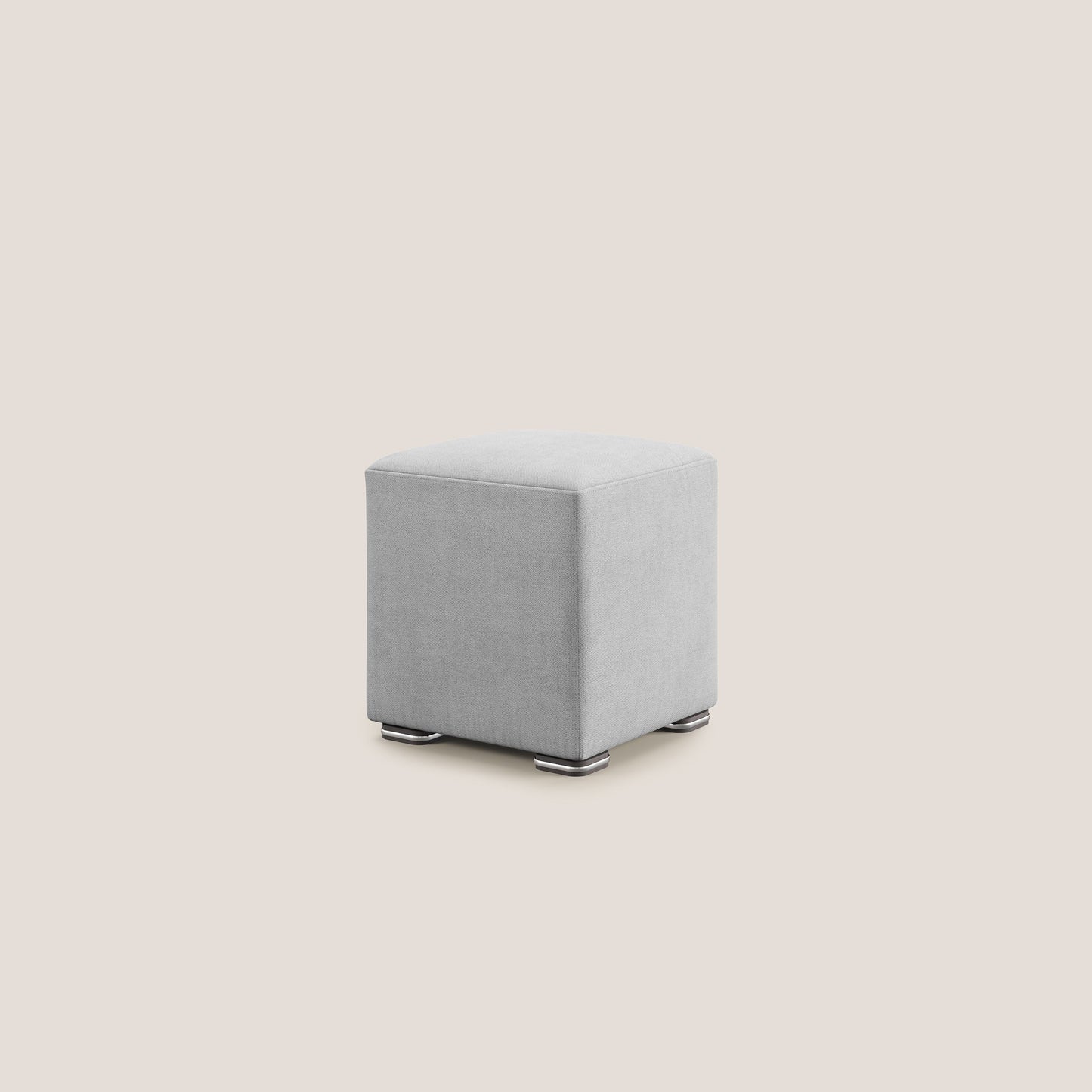 Pouf cubo in morbido tessuto impermeabile T02 grigio chiaro