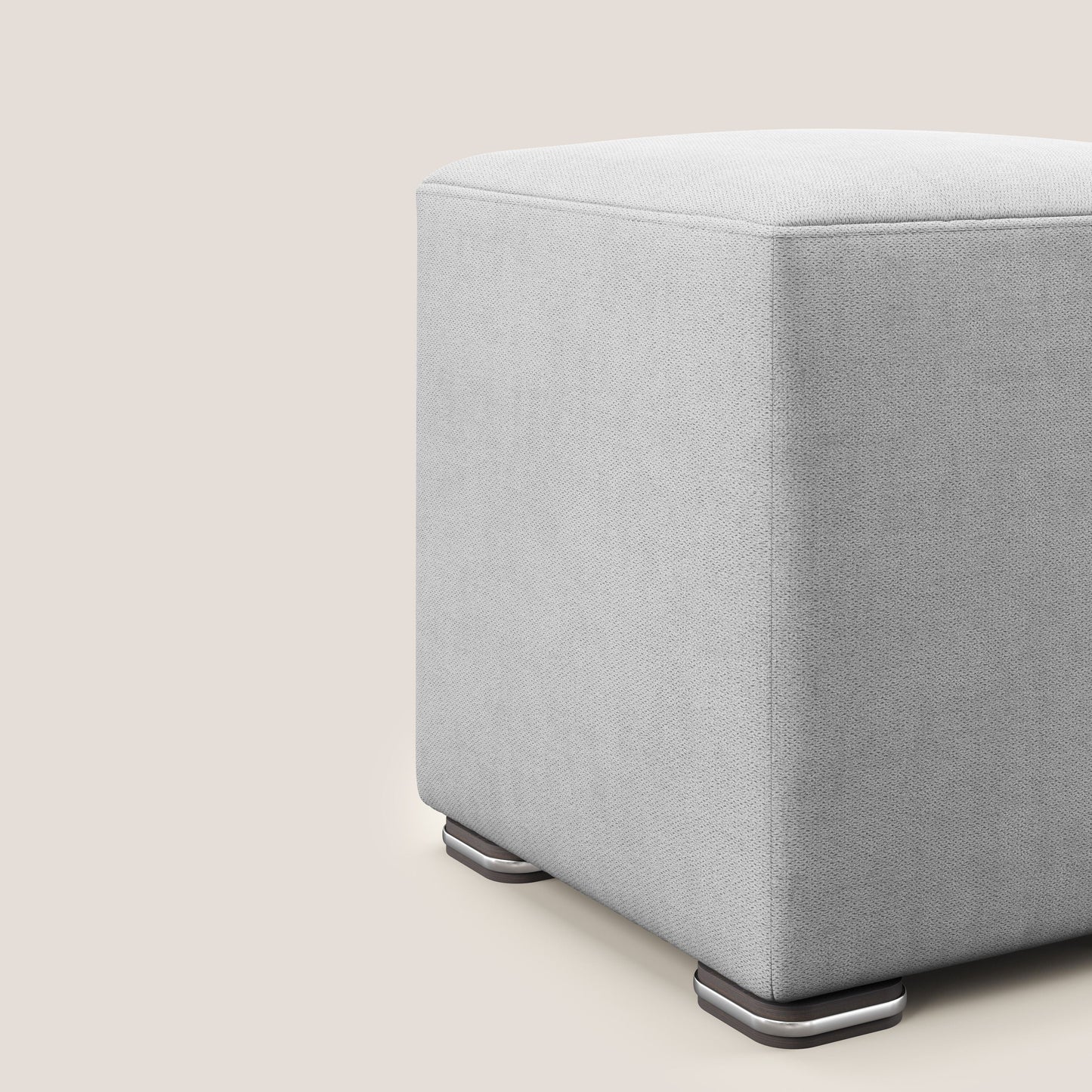 Pouf cubo in morbido tessuto impermeabile T02 grigio chiaro