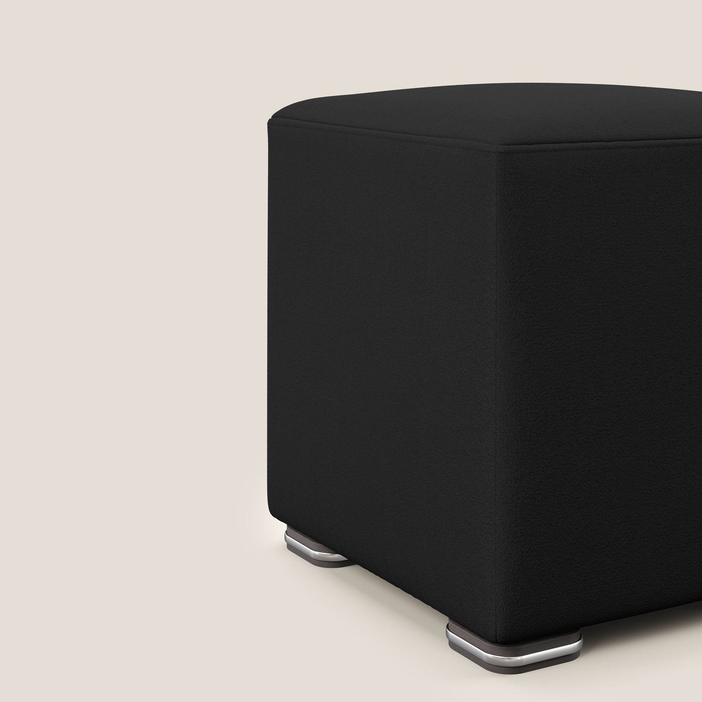 Pouf cubo in microfibra smaltabile T11 nero