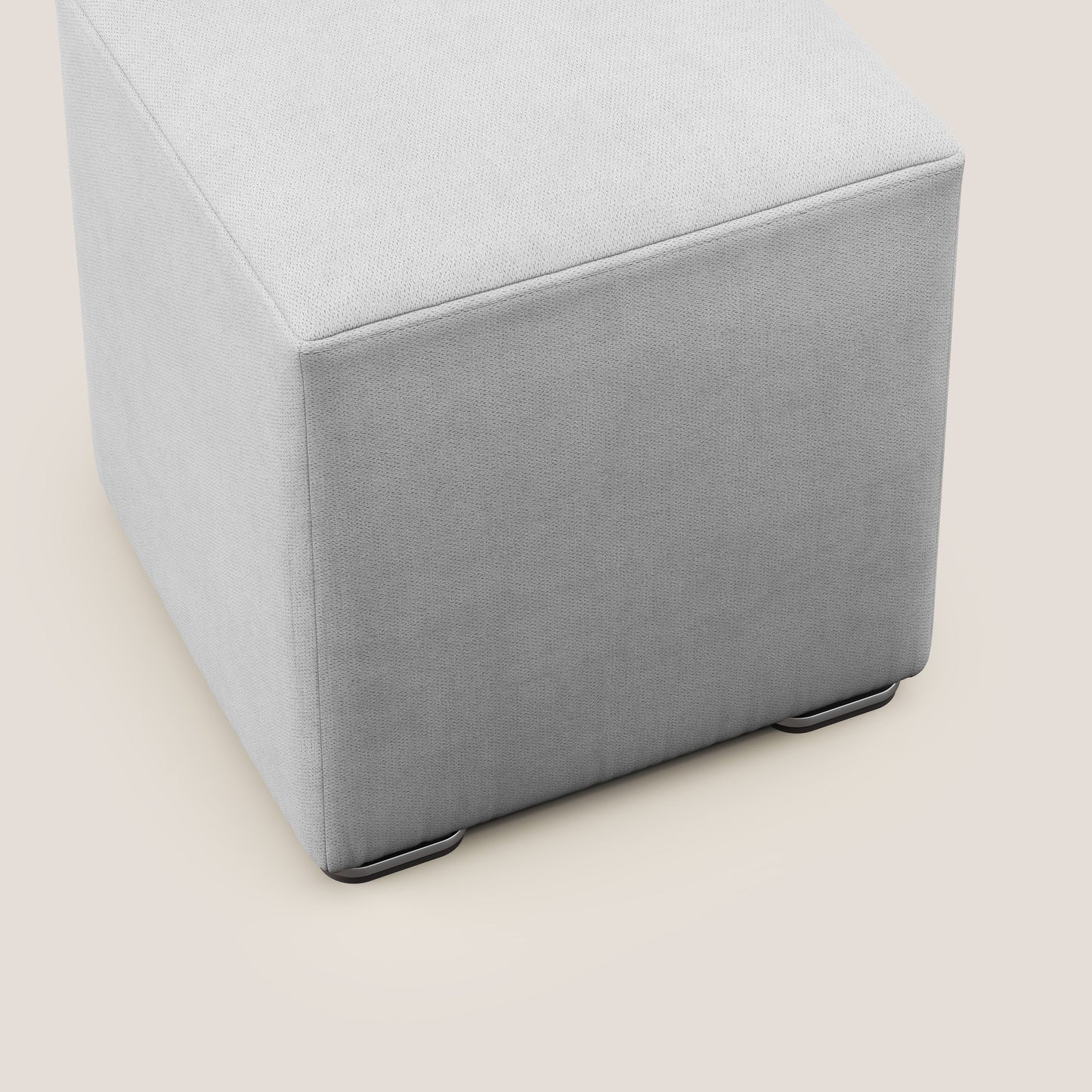 Pouf cubo in morbido tessuto impermeabile T02 grigio chiaro