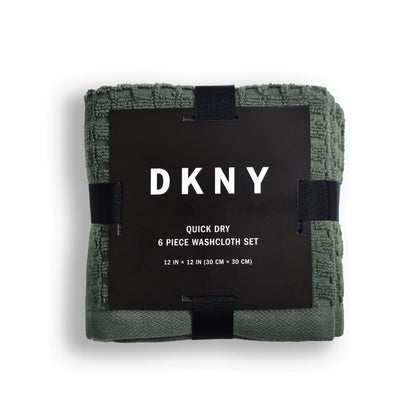 DKNY Quick Dry 6-pc Wash Cloth Set - Towel Multipack