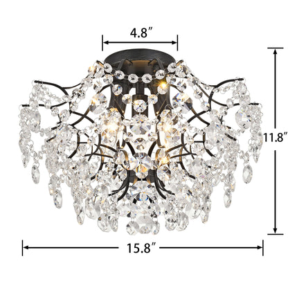Dalia Elegant Indoor 3-light Crystal Flush Mount