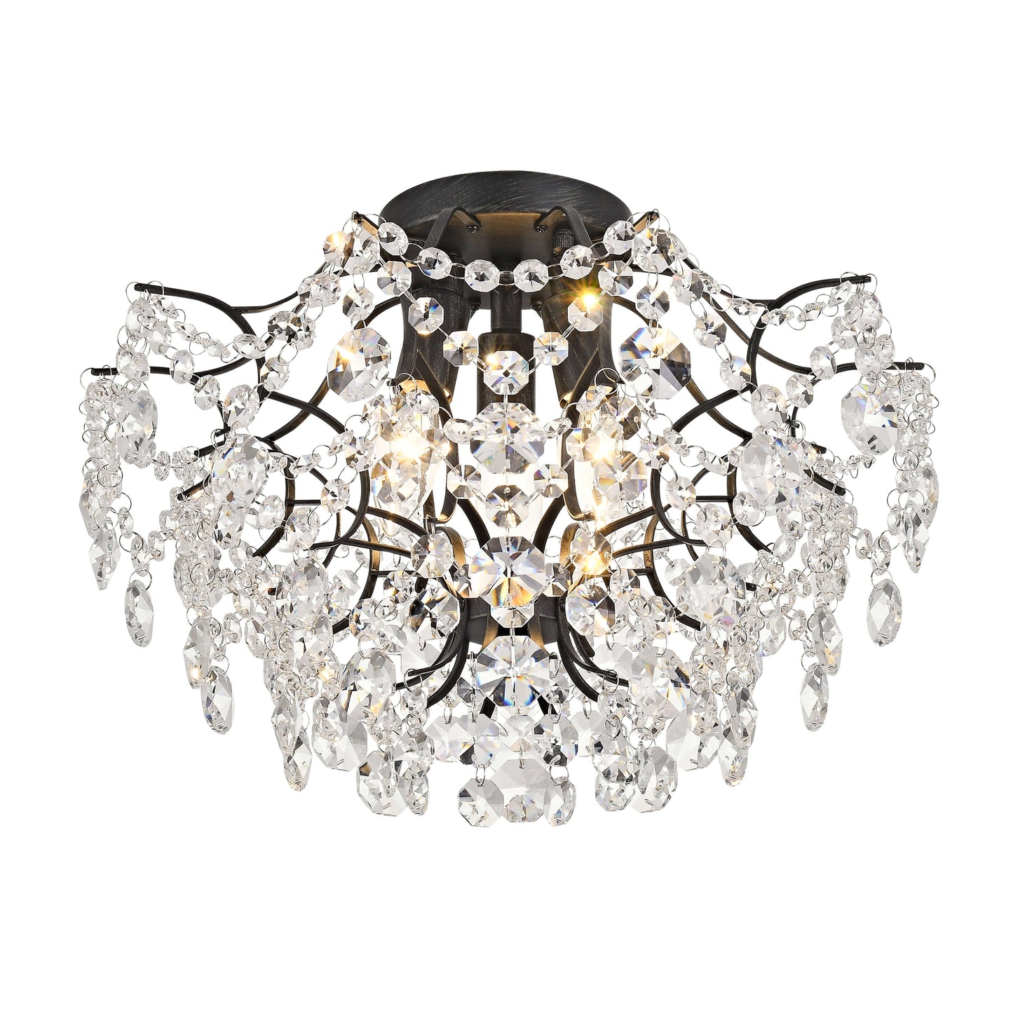 Dalia Elegant Indoor 3-light Crystal Flush Mount