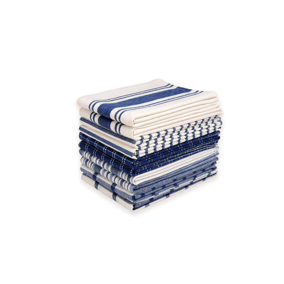 Dan River 10 Pack Cotton Flat Assorted Kitchen Towels - 18''X28''