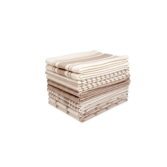 Dan River 10 Pack Cotton Flat Assorted Kitchen Towels - 18''X28''