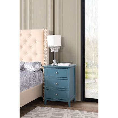 Daniel 3-drawer Transitional Wooden Nightstand