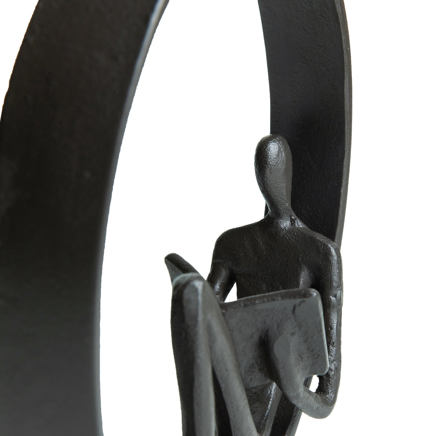 Danya B. Contemporary Encircled Reader Cast Iron Sculpture Statue - Male, Female, or Dual Bookend Options