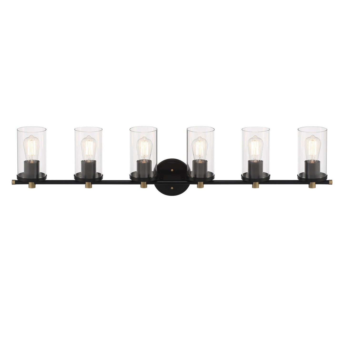 Decatur 6-light Modern Farmhouse Black/ Gold Bathroom Vanity Light with UL Certified
