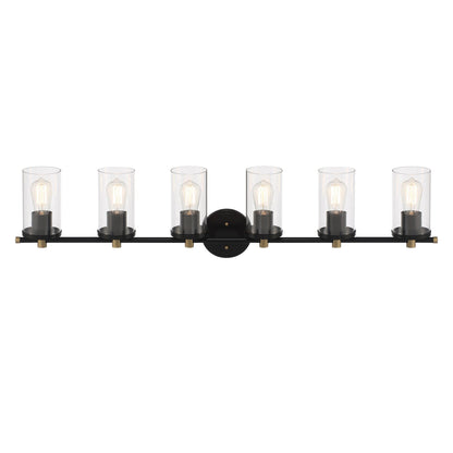 Decatur 6-light Modern Farmhouse Black/ Gold Bathroom Vanity Light with UL Certified