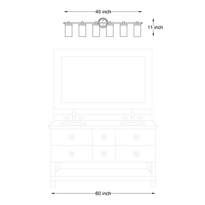 Decatur 6-light Modern Farmhouse Black/ Gold Bathroom Vanity Light with UL Certified