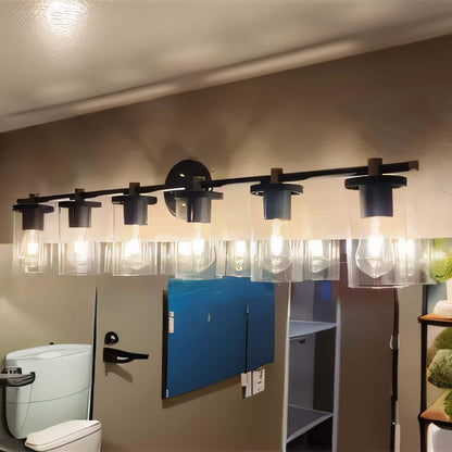 Decatur 6-light Modern Farmhouse Black/ Gold Bathroom Vanity Light with UL Certified