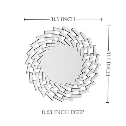 Sunburst Shape Wall Mirror Round Accent Mirror