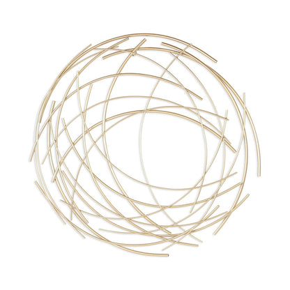 Denine Metal Gold Large Abstract Round Wall Art