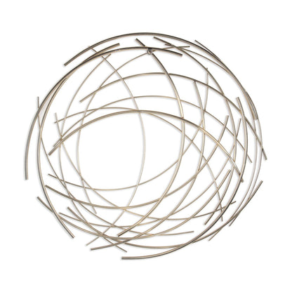 Denine Metal Gold Large Abstract Round Wall Art