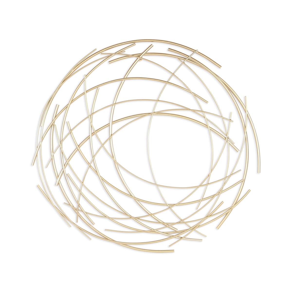 Denine Metal Gold Large Abstract Round Wall Art