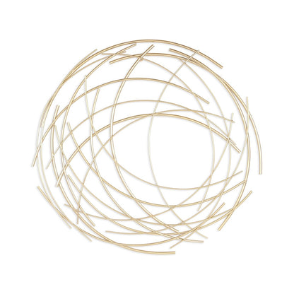 Denine Metal Gold Large Abstract Round Wall Art