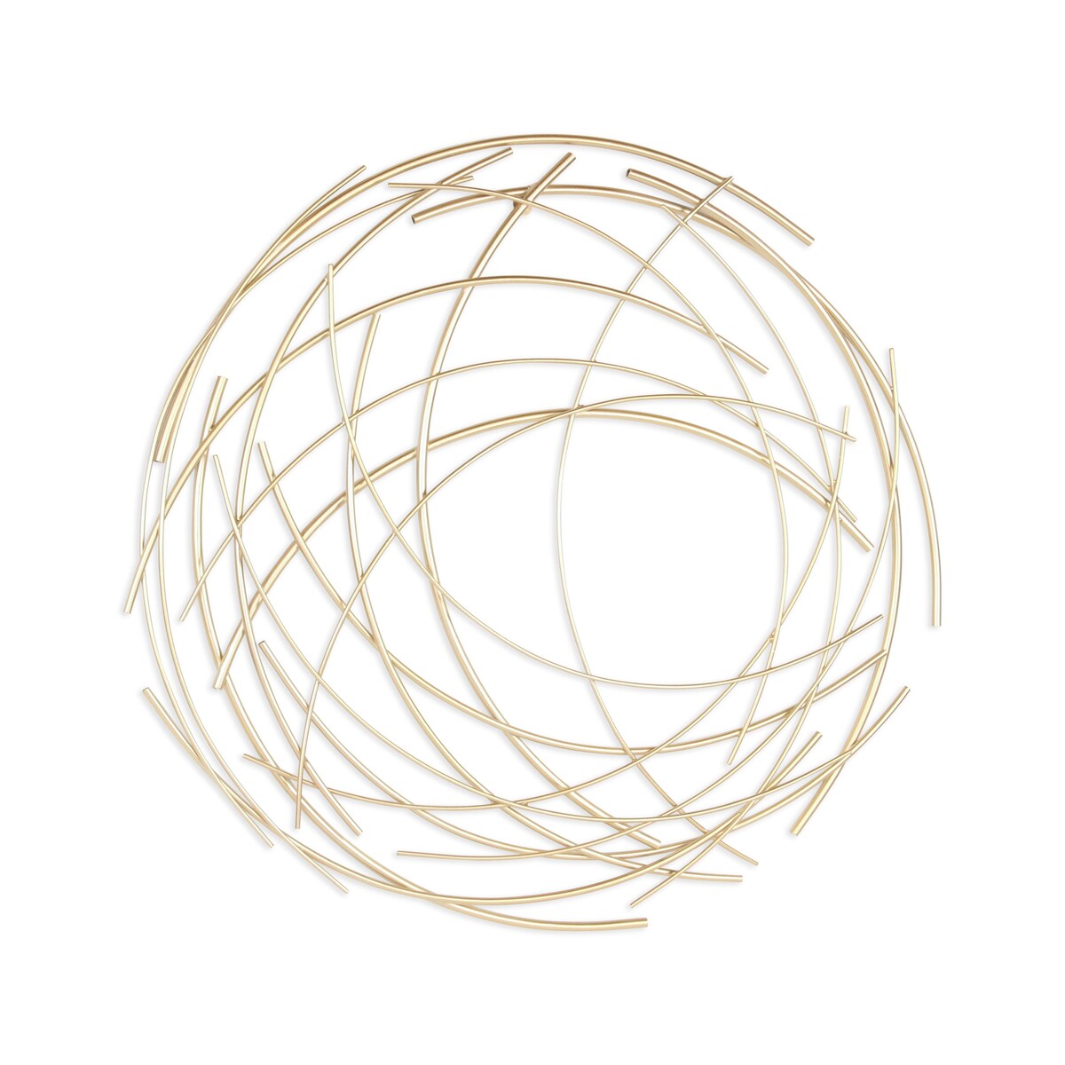 Denine Metal Gold Large Abstract Round Wall Art