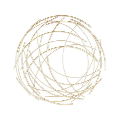 Denine Metal Gold Large Abstract Round Wall Art