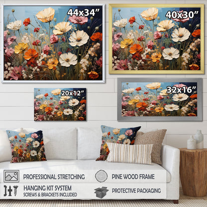 Designart Abstract Seasonal Flowers Watercolor I Floral Wall Art Living Room