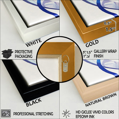 Designart Green Luxury Abstract Fluid Art I Modern Framed Canvas Wall Art Print