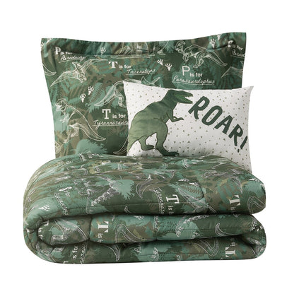 ALEX + BELLA Dino Forest Green Microfiber Comforter Set