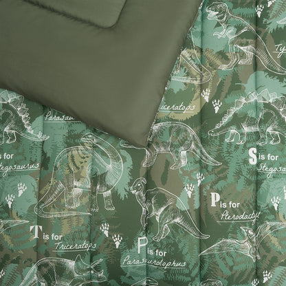 ALEX + BELLA Dino Forest Green Microfiber Comforter Set