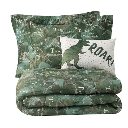 ALEX + BELLA Dino Forest Green Microfiber Comforter Set