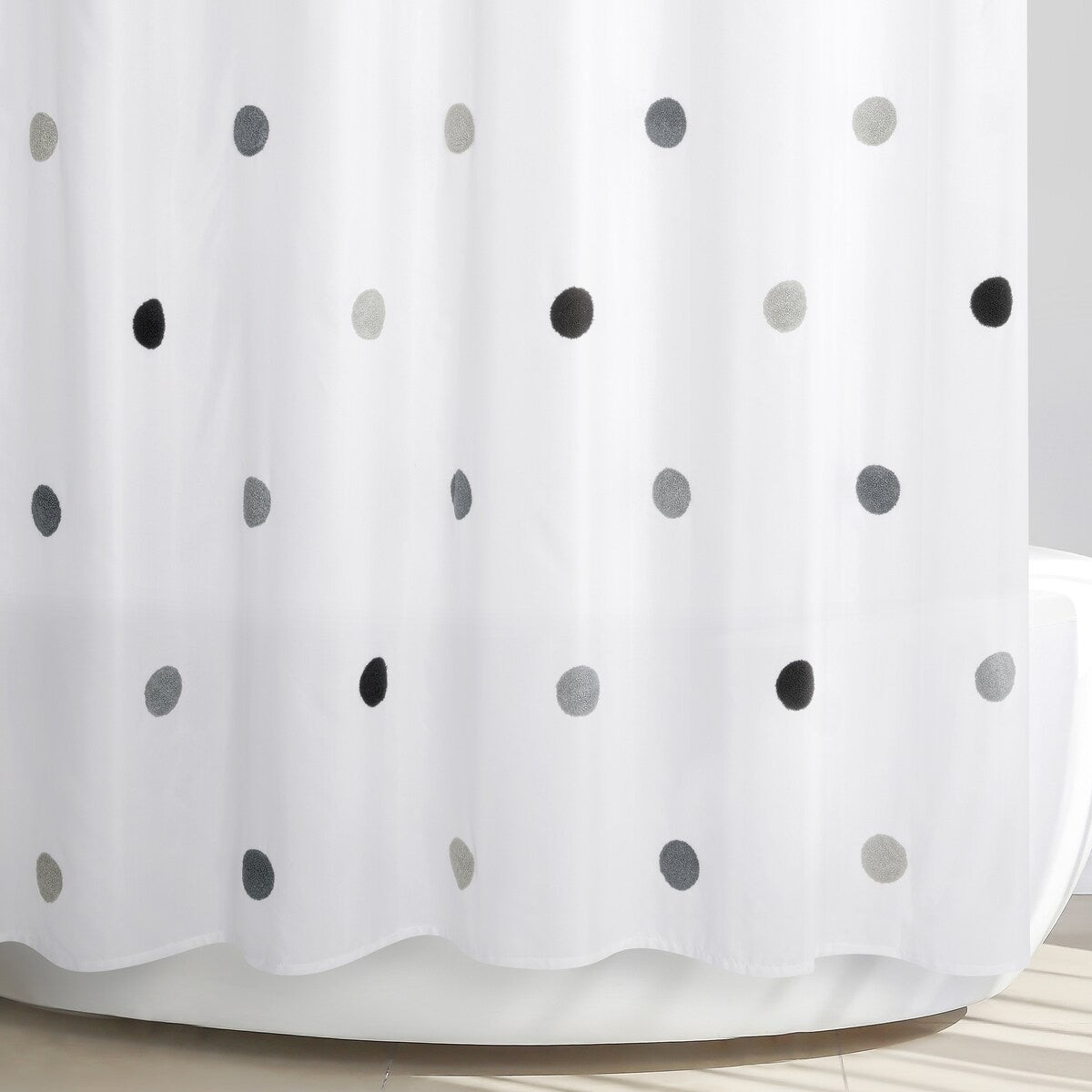 Dots Embellished Shower Curtain