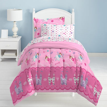 Dream Factory Butterfly Dots Pink 7-piece Bed in a Bag with Sheet Set