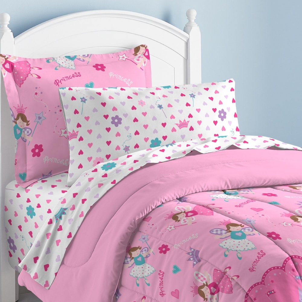 Dream Factory Butterfly Dots Pink 7-piece Bed in a Bag with Sheet Set