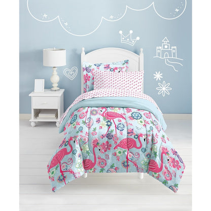 Dream Factory Flamingo 7-piece Bed in a Bag with Sheet Set