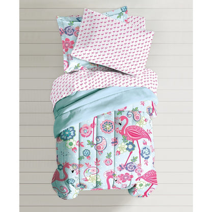 Dream Factory Flamingo 7-piece Bed in a Bag with Sheet Set