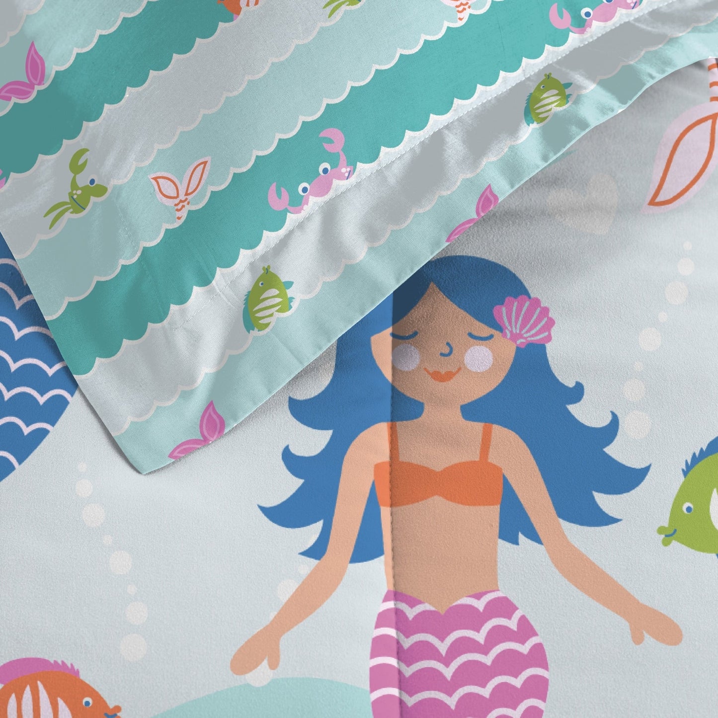 Dream Factory Mermaid Dreams 7-piece Bed in a Bag with Sheet Set