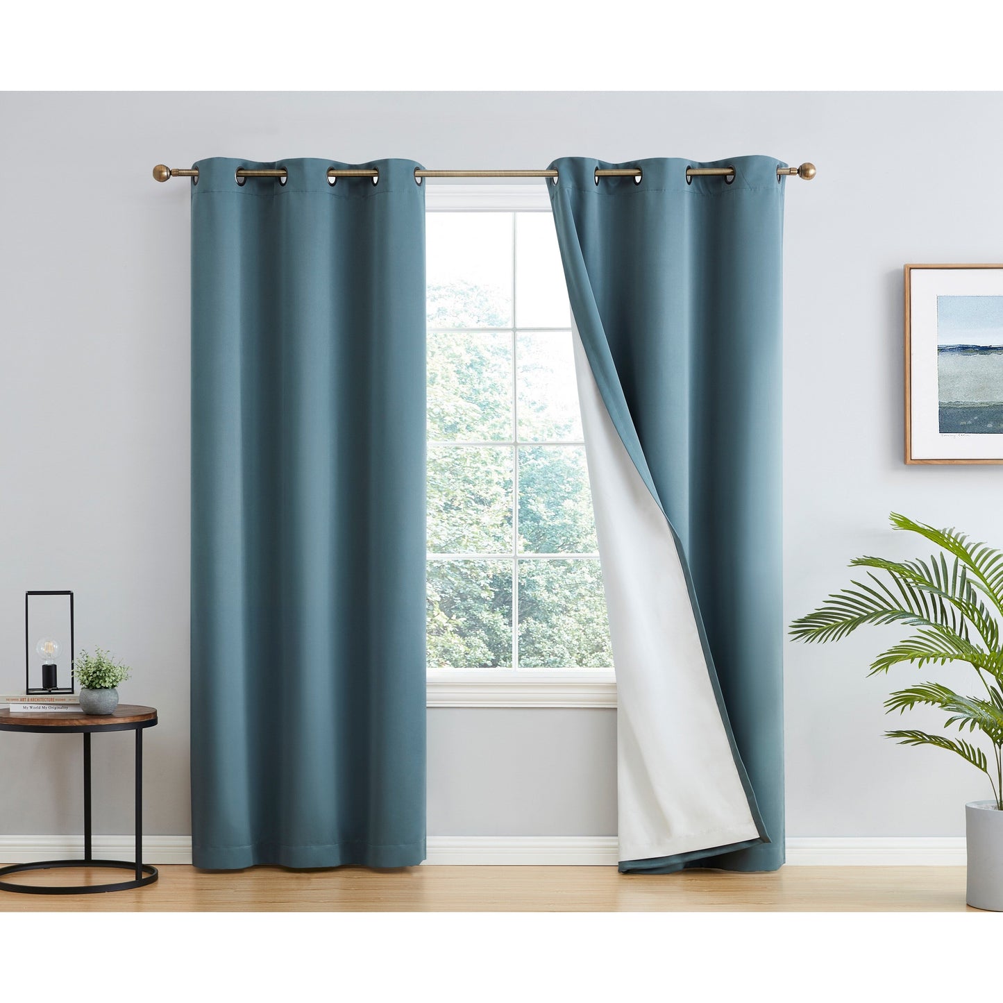 Dakota Complete Blackout Drapery Heavy Thermal Insulated Efficient Window Curtain Grommet Panels, 2 Panels